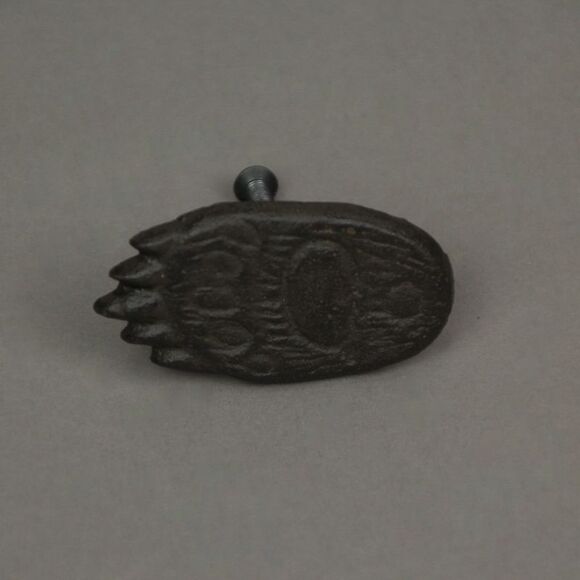 Set of 6 Cast Iron Animal Tracks Bear Paw Cabinet Knob Drawer Pulls Cabin Decor - Picture 4 of 5